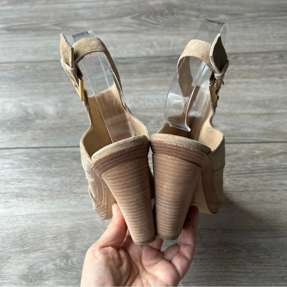 Vintage Arnold Churgin Handmade Chunky Heel Suede Leather  Slingback Sandal - Picture 12 of 16